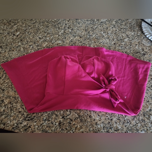 Row A Pink Strapless Women's Tie Waist Fit & Flare Women's Mini Dress| SIZE MED - Picture 4 of 16